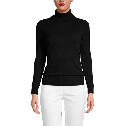 Lands' End Women's Cashmere Turtleneck Sweater - X Large - Black : Target