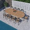 Amazonia Rio 11pc Solid Teak 100% FSC Oval Patio Dining Set Black - 3 of 4