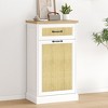 Whizmax Tilt Out Trash Cabinet with Natural Rattan, Hidden Trash Can Cabinet, Freestanding Garbage Bin Cabinet for Kitchen Dining Living Room - 2 of 4