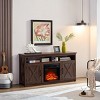 Farmhouse TV Stand, TV Stand Fireplace, TV Stand For 65 Inch TV, With Open Shelves And Closed Cabinets-Cuddlewood - 3 of 4