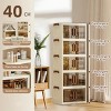 Foldable Storage Cabinet-Dark -3 Layer, Foldable Storage Box, Desktop cosmetics beauty tools box Stackable£¬2 colors - 4 of 4