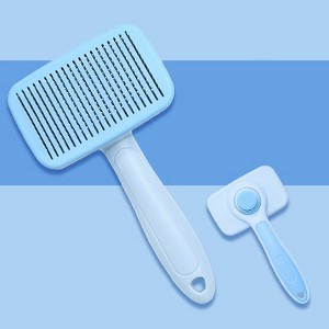 BABYYER Self Cleaning Slicker Brush for Dogs & Cats,Skin Friendly Pet Grooming Deshedding Tool, Puppy Brush for Long Haired Pets, Pet Supplies - 1 of 4