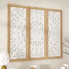 FUFU&GAGA Rustic Buffet Sideboard Pantry Cabinet with Floral Carved Doors, Metal Hardware, and Bonus Hanging Artwork - 4 of 4