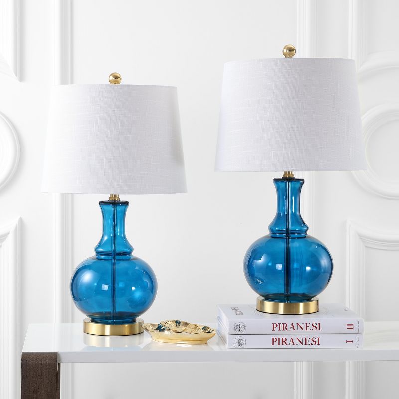 JONATHAN Y Lavelle Glass LED Table Lamp, 4 of 9