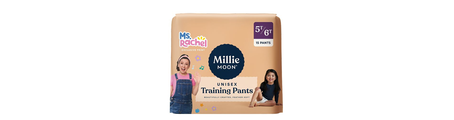 Millie Moon Luxury Training Pants - 5T-6T - 15ct: Disposable, 37+ lbs, Wood Fluff Pulp