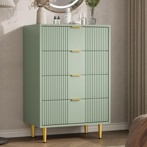 olive green dresser with gold hardware Babyletto 3-Drawer Changing Table Dresser