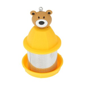 Unique Bargains Tea Infuser Tea Infuser Hand Wash Only Style Silicone Stainless Steel Red 2.17"x3.27" 1 Set - 1 of 4