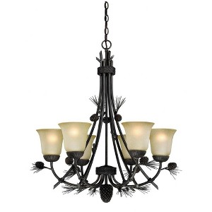 Vaxcel Sierra 6 - Light Chandelier in  Black Walnut - 1 of 4