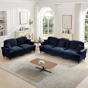 GDFStudio Sonne Modular Chenille Upholstered Sofa Set with Detachable Ruffle Skirts - 1 of 4
