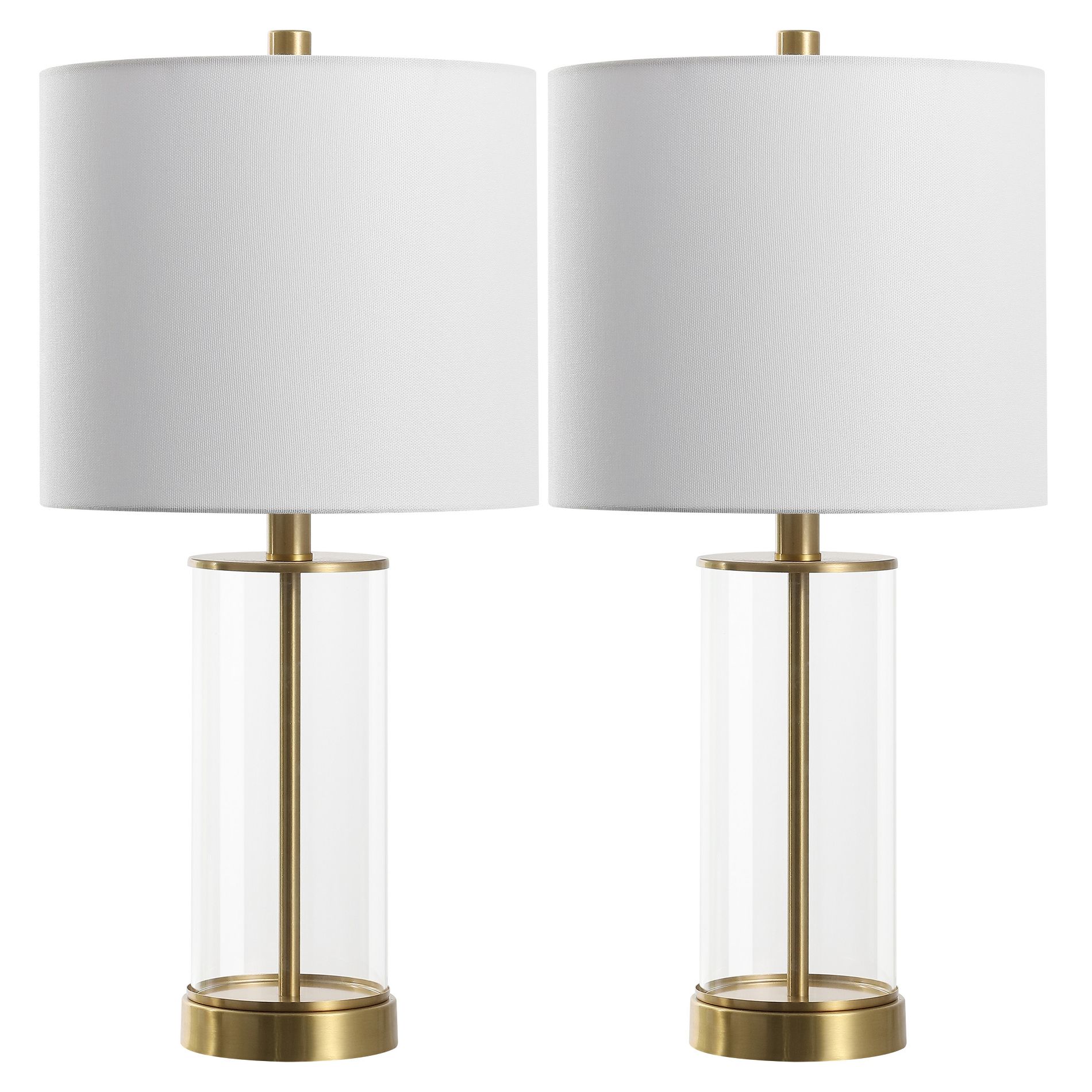 Anders 22.25" Table Lamp (Set of 2) - TBL4620 - Clear/Brass - Safavieh