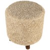 Northlight 16" Beige Plush Round Footstool Ottoman with Oak Legs - 4 of 4