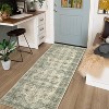 2'x6' Washable Hallway Runner Rug, Vintage Medallion Distressed, Foldable Low Pile, Ideal for Bedroom, Living Room, Laundry Room, Brown - 3 of 4