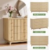 Angel Sar 55" Fluted Dresser for Bedroom, 6 Drawer Dresser with Base Arched Design, Gold Handles & Sturdy Wood Legs, Wood Dresser for Closet - 4 of 4