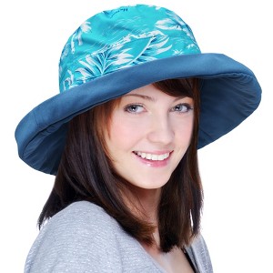 Solaris Women's Cotton Packable Bucket Hat, Wide Brim Bucket Hat for Women, UPF 50 Reversible Women Hat for Garden Party, Beach, Travel - 1 of 4