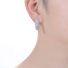Luxurious 14k gold plated earrings featuring a panther design adorned with emerald and sparkling cubic zirconia for a bold and elegant statement - 2 of 2