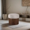Meridian Furniture,Nimes Velour Fur Fabric Ottoman/Stool - 2 of 4