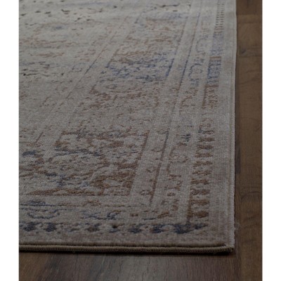 Ivory and Tan Transitional Abstract Area Rug