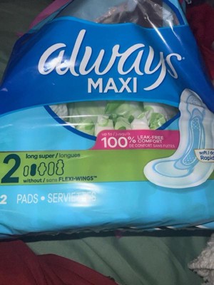 Always Maxi Pads Long Super Absorbency Unscented With Wings - Size 2 - 42ct  : Target