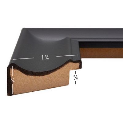 Satin Black 12x18 Picture Frame with White Mat