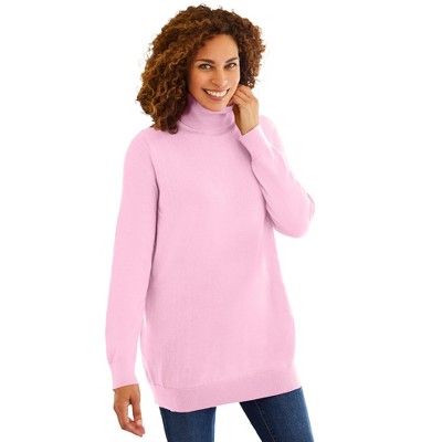 Woman Within Women's Plus Size Perfect Long Sleeve Turtleneck Sweater