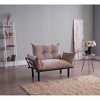 TiramisuBest Metal Legs Futon Loveseat, Black Chenille Upholstery, Compact 2-Seater Sofa, Durable Metal Frame, Easy Assembly - 2 of 4