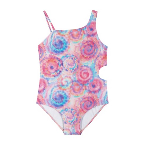 Andy & Evan Kids Pink Tie Dye Rib Swimsuit, Size 10. : Target