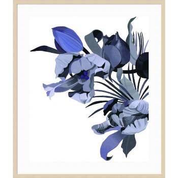 35" x 41" Tulip Drawn in Gray Tone by Hiroyuki Izutsu Wood Framed Wall Art Print - Amanti Art