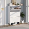 TIRAMISUBEST White Shoe Storage Cabinet with Flip Drawers & Adjustable Shelves - Holds 20-24 Pairs, Slim Wooden Shoe Rack for Entryway - 2 of 4