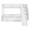 YOOCOZZ Twin over Full Bunk Bed with Slide, Storage Staircase and Safety Guardrails - 3 of 4