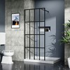 Lirago Black 34"x72" Walk-in Shower Door with Tempered Glass & Adjustable Support - 2 of 4