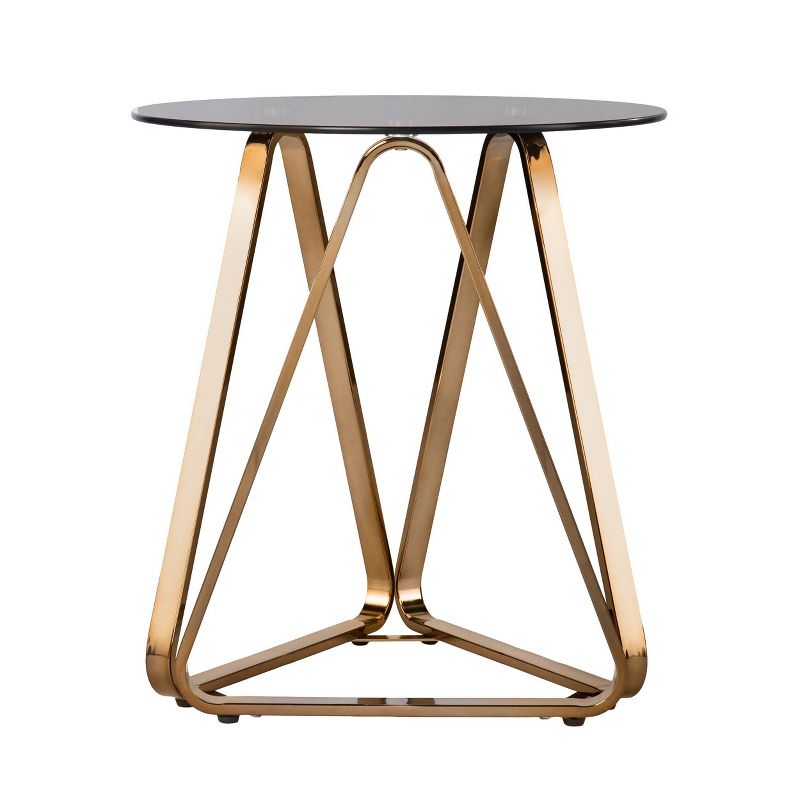 Tainbin Round End Table Champagne - Aiden Lane, 6 of 10