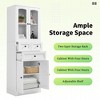 Whisen Verticle White Bathroom Storage Cabinet, Cabinet with Doors, Drawers and Adjustable Shelf - 4 of 4