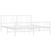 vidaXL White California King Metal Bed Frame with Headboard & Slats, No Mattress, Easy Assembly - 2 of 4