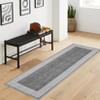 Modern Area Rugs Washable Bordered Floor Carpet, Foldable Contemporary Striped Indoor Mat, Non-Slip Low Pile Accent Rugs for Bedroom, Kitchen, Laundry - 2 of 4