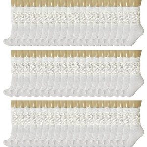 120 Pairs Extra-Long Heavy Slouch Socks – Women's Shoe Size 5-10, Cotton Blend, Retro 80s Style - 1 of 1