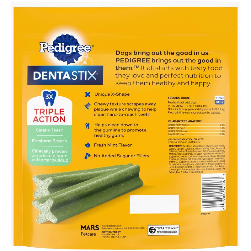 Pedigree Dentastix Fresh Mint Flavor Toy/Small Adult Dental Dog Treats, 2 of 13