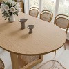 67 inch Vine Woven Oval Black Dining Table for 6 People Suitable for Dining Room and Living Room - 3 of 4