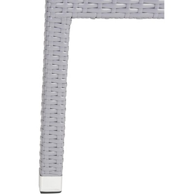 Kelda Gray Wicker Stacking Arm Chairs Set of 2