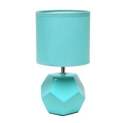 Creekwood Home Sleek Stylish Modern Geometric Table Lamp Blue