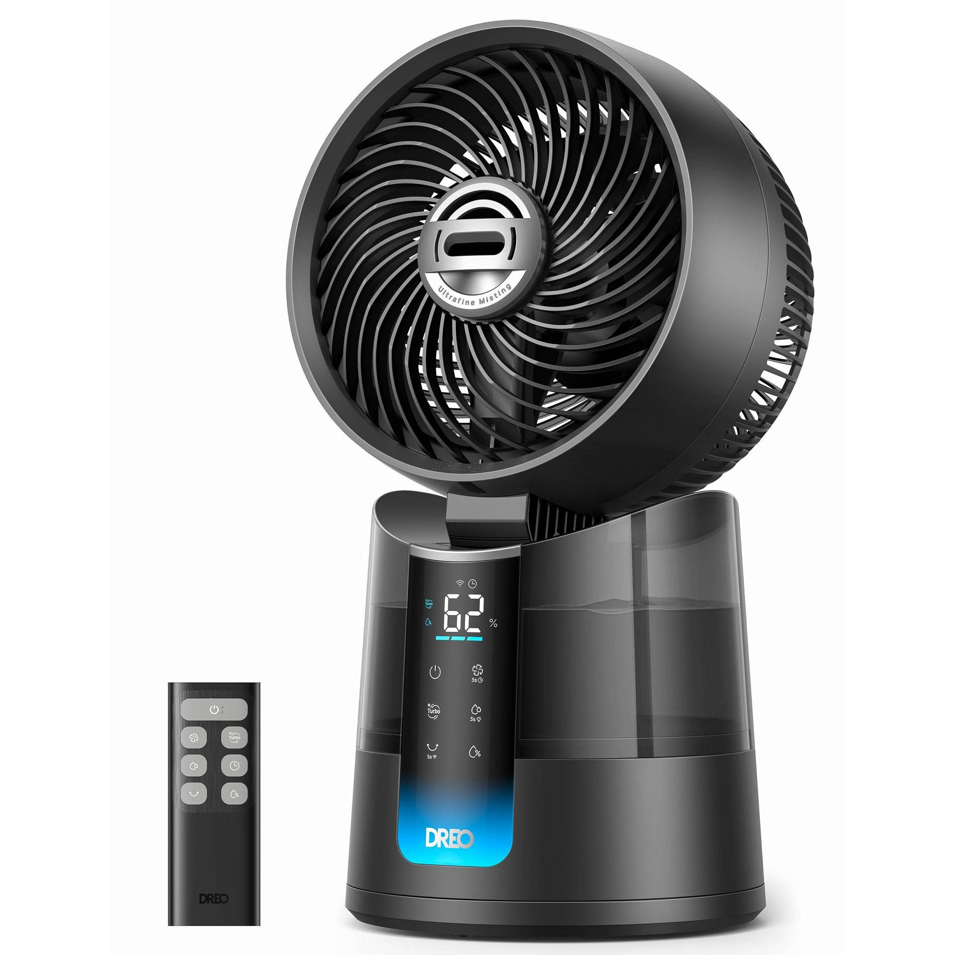 DREO Smart TurboCool Misting 150° & 30° Oscillating Cooling Desk Fan with 26 ft/s Airflow