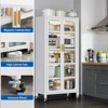 KWPZQEB 65" Tall Metal Kitchen Pantry Storage Cabinets, 6 Tier Cupboard with Adjustable Shelves and Wheels, Storage Cabinet for Dining Room - 4 of 4