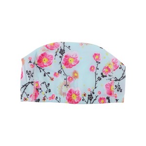 Unique Bargains Elasticity Plum Blossoms Pattern Swim Cap 5.91"x9.25" 1 Pc - 1 of 4