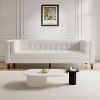 NicBex Velvet Sectional Sofa Couch with Armrest Mid-Century Upholstered 3-Seater Couch with Wood Legs for Living Room,Apartment - 2 of 4