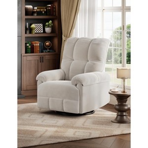 Oversized Recliner Chair, Overstuffed Soft Chenille Swivel Rocker Recliner with Padded Armrests - 1 of 4