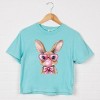 Bunny Sunglasses Bubblegum - Women's Boxy Crop Top Graphic T-Shirt - 3 of 4