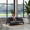 MaseiKar Velvet Large Dog Couch with Foam Cushioning, Soft and Cute Dog Bed with Pearl Design, Dog Sofa for Big and Medium Dogs, Charcoal Gray - 3 of 4