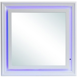 Passion Furniture Lorana 38 in. x 38 in. Modern Square Framed Purple Dresser Mirror - 1 of 4