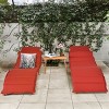 Costway 2 PCS Folding Wooden Outdoor Lounge Chair Chaise Red/White Cushion Pad Pool Deck - 3 of 4