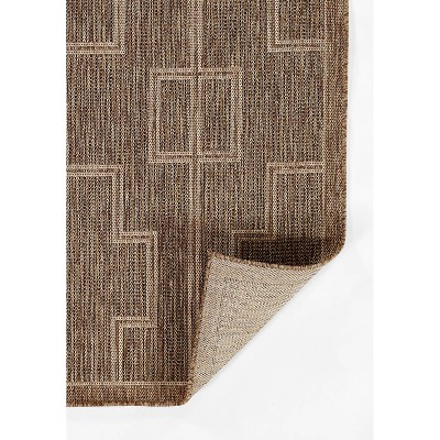 Hampton Natural Brown Geometric Indoor/Outdoor Area Rug 5' x 7'