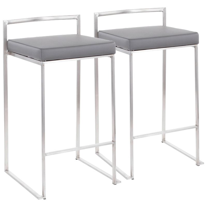 Set of 2 Fuji Contemporary Stackable Barstools - LumiSource, 1 of 14